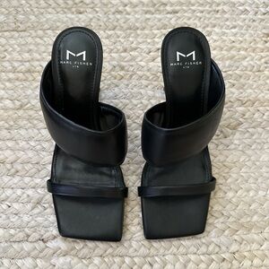 Marc Fisher Black Mules with Modern Design
